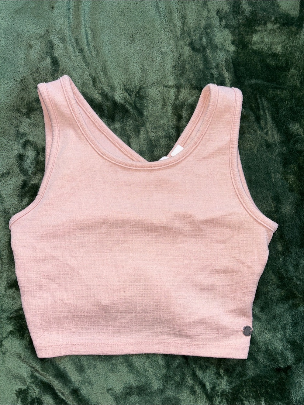 ROXY Light Pink Ribbed Crop Tank